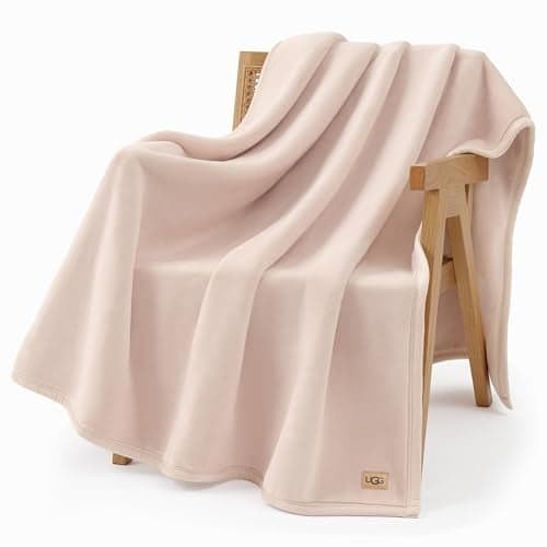 UGG Coco Plush Fleece Throw Blanket – Soft & Cozy Blanket for Couch, Bed & Sofa, Perfect for Home Decor, House Warming Gifts or Luxurious Birthday Gifts for Women, 50" x 70", Pink Himalayan Salt