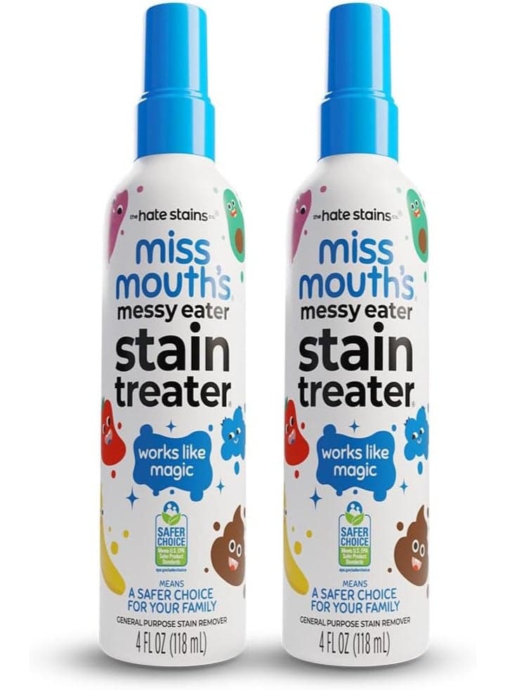 Dual Pack Messy Eater Stain Treater Spray 118ml Each Safe Choice Certified Formula Effective Against Food Drink And Organic Stains Ideal For Families With Babies And Kids