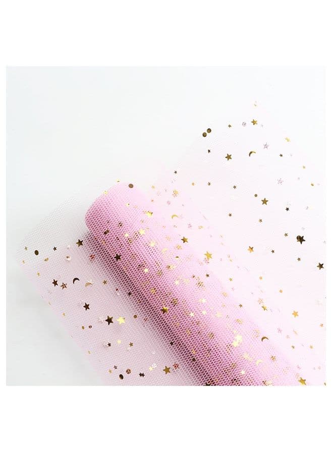 1 Roll Gift and Bouquet Wrapping Paper Star Moon Yarn Mesh 48x450cm