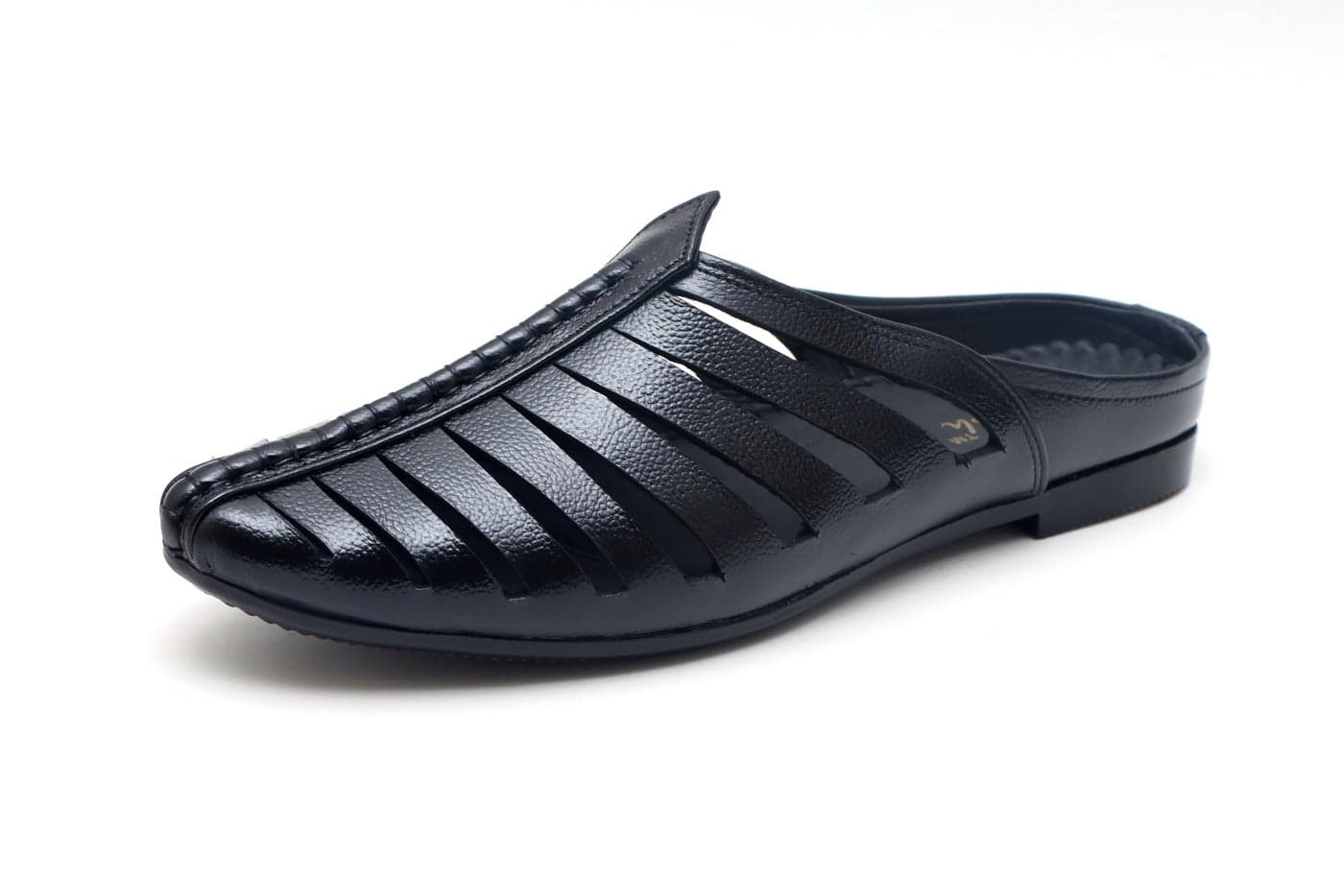 ARAMISH Black Genuine Leather Casual Ethnic Mojari for Men - 12 UK