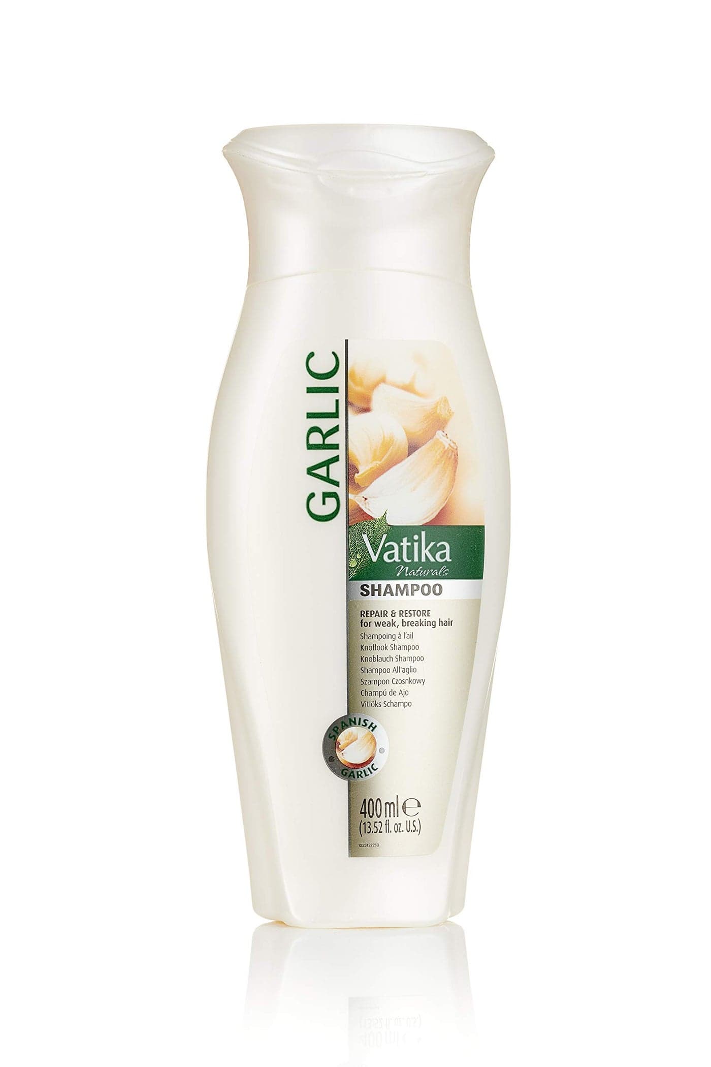 Dabur Vatika Naturals Garlic Shampoo Fortifying Cleanser with Garlic Extracts Boosts Hair Strength Reduces Breakage Supports Healthier Thicker Strands for All Hair Types 400ml Bottle