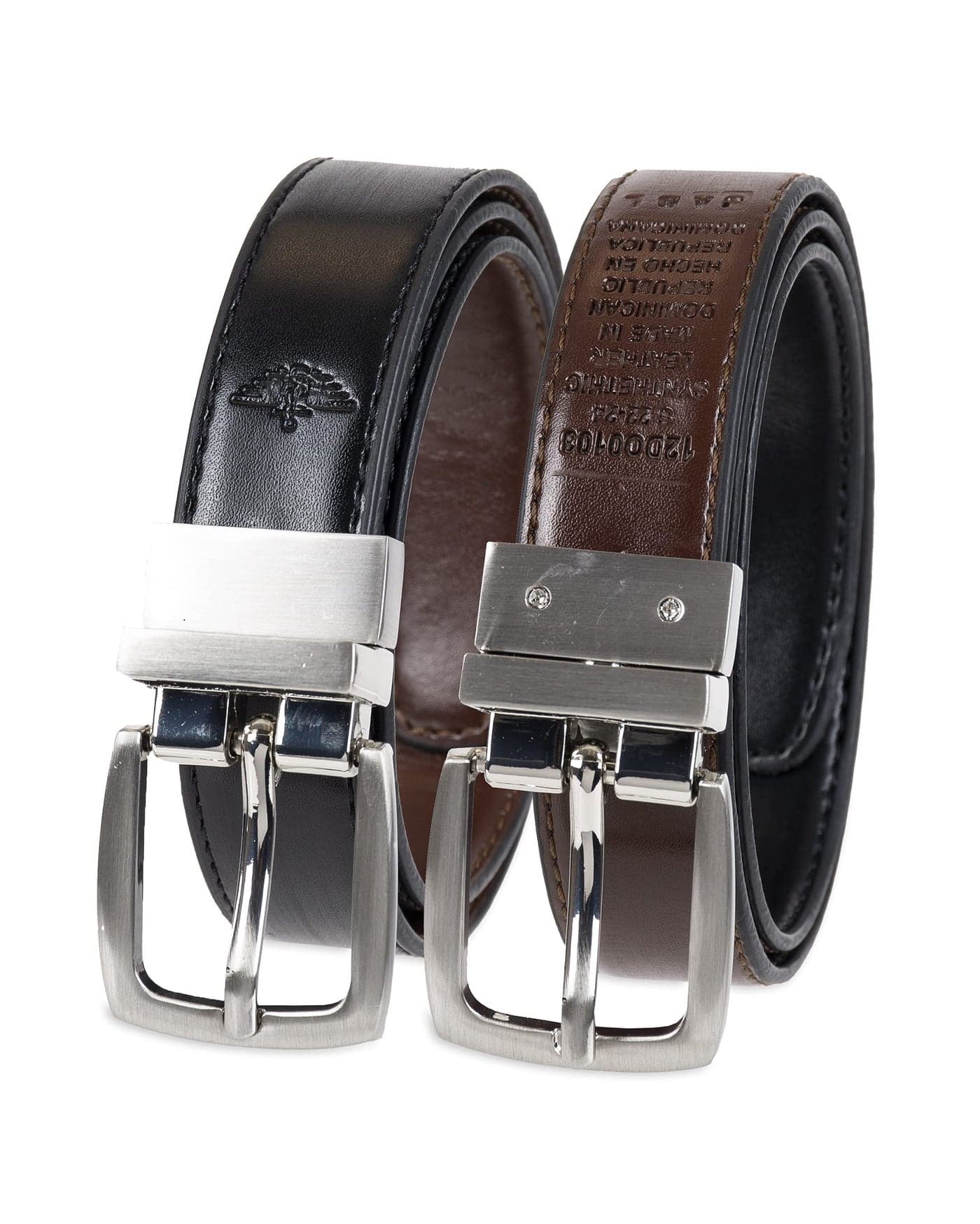 Dockers Boys' Big Reversible Dress and Casual Belts, Brown/Black, Large