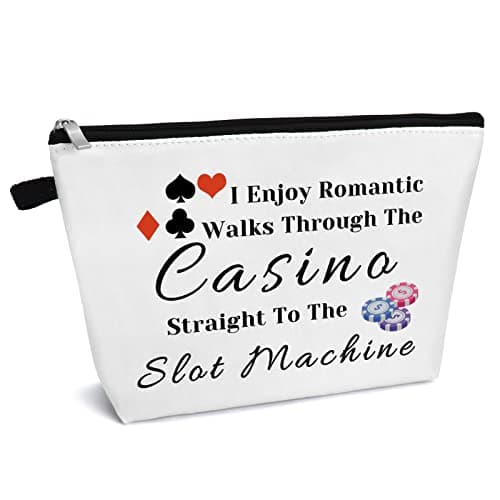 Funny Gambler Makeup Bag Casino Lover Gift for Women Slot Machine Themed Cosmetic Bag Zipper Pouch