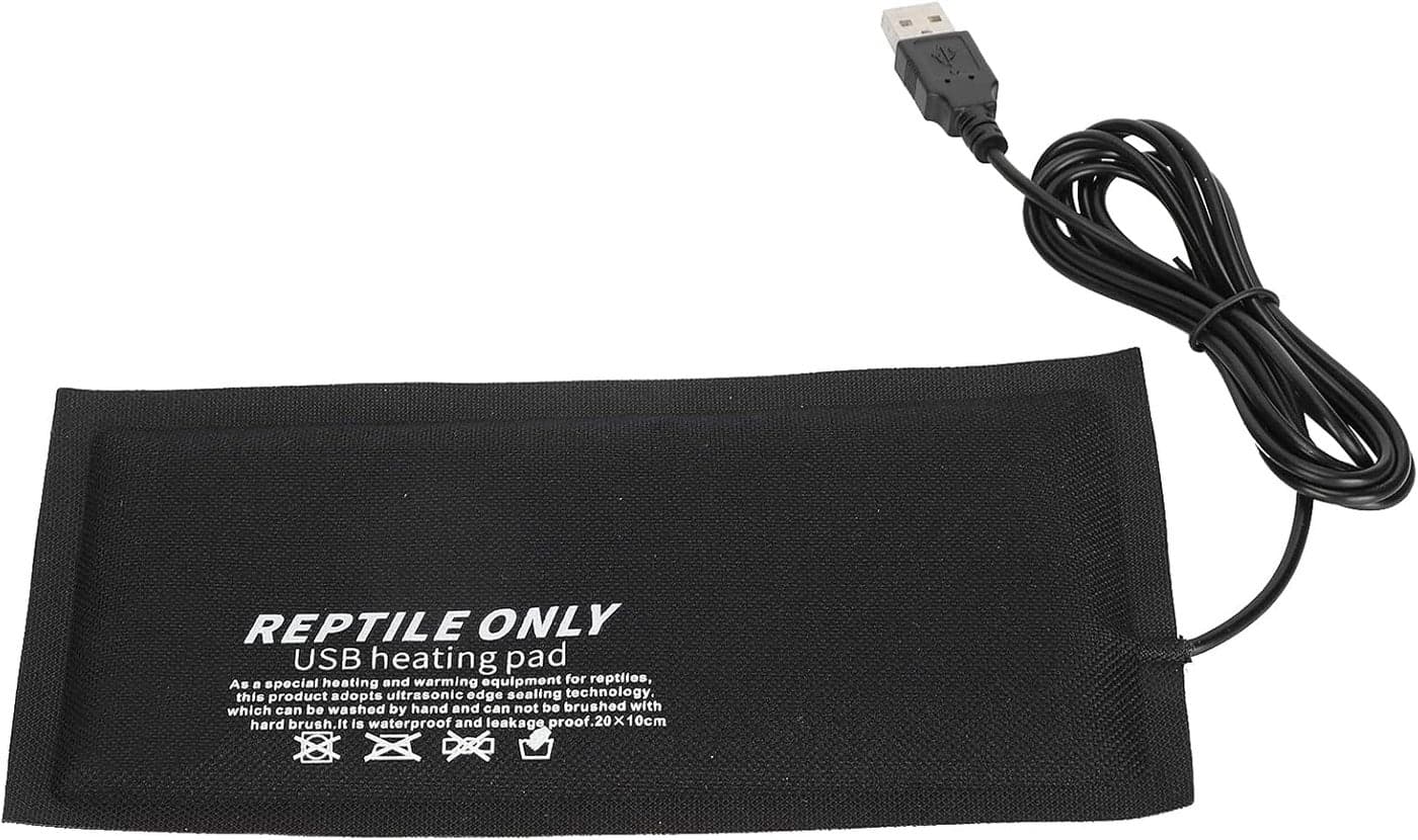 Reptile Heat Pad 11X7 Inch 9W Under Tank Terrarium Warmer Heating Mat USB Heating Pad Fiber Cloth Constant Temperature 45 for Turtle Lizard Frog Snake Reptile and Other Small Animals