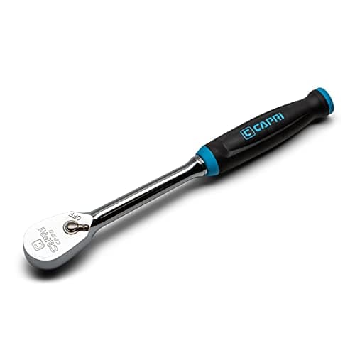 Capri Tools 38 in Drive Fine 90Tooth Ratchet Ergonomic Soft Grip 95 in Long