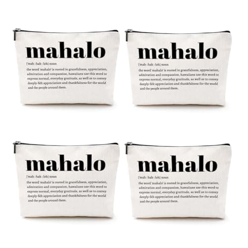 CQM 4pcs Makeup Bags Hawaii Cosmetic Bag Hawaiian Gifts Hawaiian Souvenirs Thank You Gifts for Women Female Grandma Mom Sister Friend Wife Travel Toiletry Bag Thanksgiving Christmas Birthday gift