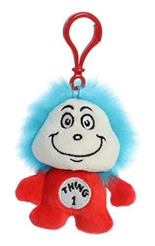 Aurora Whimsical Dr Seuss Thing One ClipOn Stuffed Animal Officially Licensed Plush for Imaginative Play Perfect for Kids and Adults Red 4 Inches