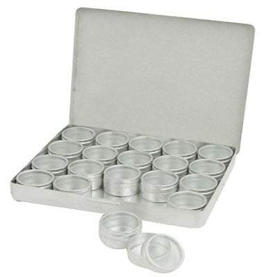 uptodateproducts TopAluminium Individual Rectangular Tins with Clear Storage Box with Outils 32mm 20 Pieces