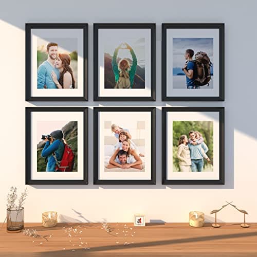 Art Street Wooden Photo Frame for living room, Aesthetic Cave Design Photo Frames for Photograph, Art Work, Certificates Set of 6 (11x14 Inch, Black)
