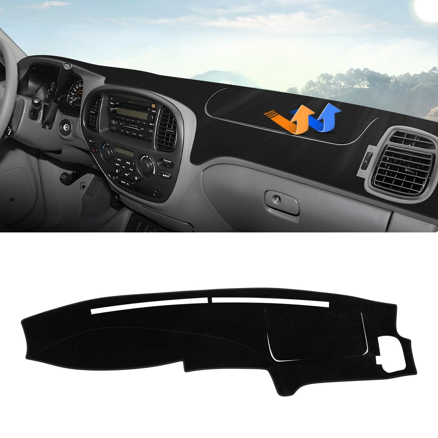 Autorder Dashboard Cover Mat for 20002006 Toyota Tundra 20012007 Toyota Sequoia Accessories Dash Cover Upgrade Velvet Dash Mat Sunshade Glare UV Rays Protector