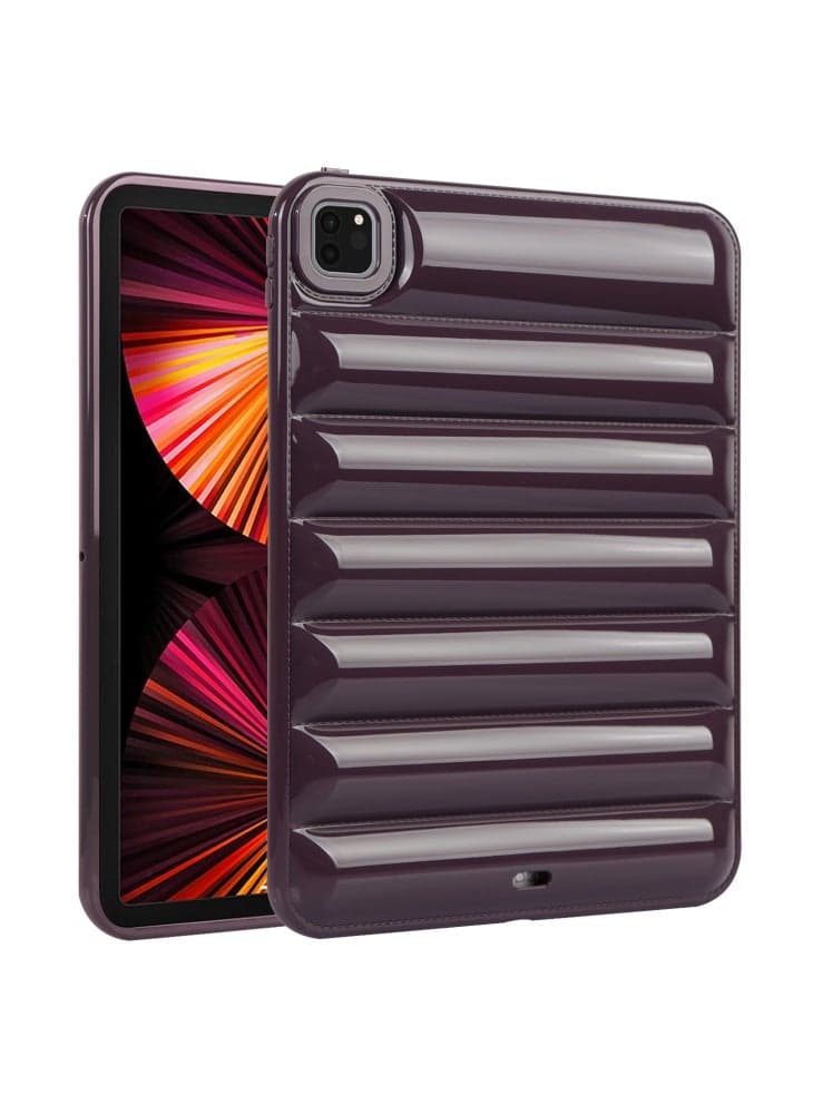 For iPad Pro 11 (2020)/(2021)/(2022) Anti-Dust Candy Color Tablet Shell Case Down Jacket TPU Cover - Wine Red