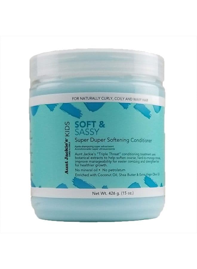 Kids Soft and Sassy Super Duper Hair Softening Conditioner, Helps Strengthen Hair for Healthier Growth, 15 oz