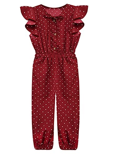 A.T.U.N. All Things Uber Nice Polyester Jumpsuit (GJST DJP_Maroon-White_8-9 Years)