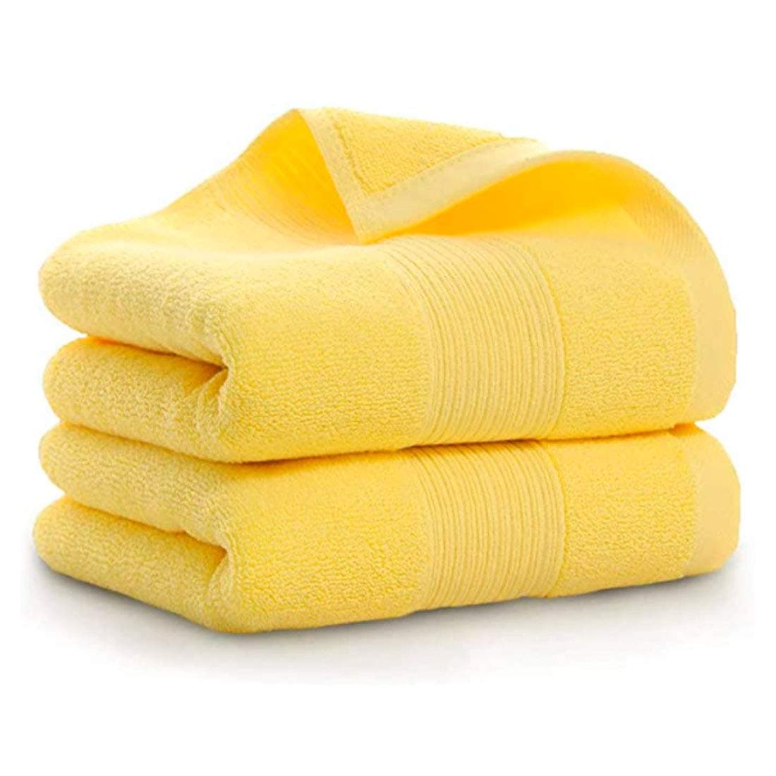 RUIBOLU Hand Towels for Bathroom Cotton Ultra Soft Highly Absorbent Hand Towel 2 Set Size 14 x 30 Home Bathroom Hand Towels for Bath Hand Face Gym Towel Yellow