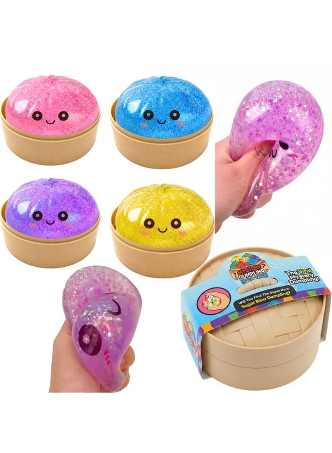 1pc Glitter Mystery Dumpling Squishy Toy for Kids & Adults, Soft Squeeze Sensory Fidget Stress Relief Toy with Sparkling Gel Filling, Cute Dumpling Design, Surprise Collectible Gift(random color)