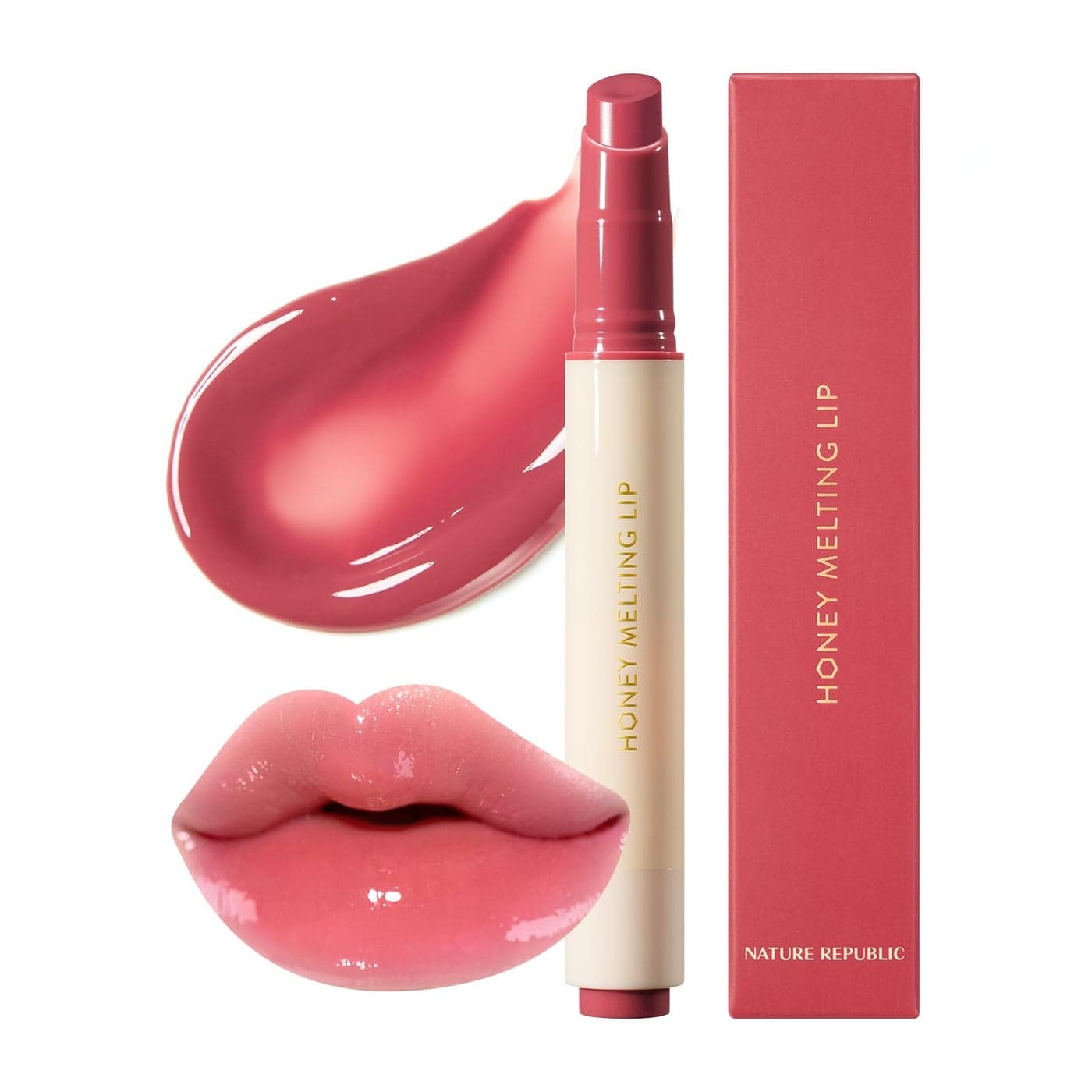 Nature Republic HONEY MELTING LIP 03 BERRY SOFT LIP STICK Hydrating Gloss Moisturizing balms Sheer tint Shine Glowy Finish korean make up