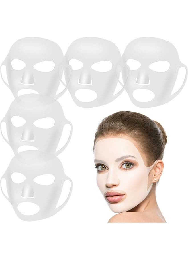 5 Pieces Reusable Facial Mask Cover Silicone Skin Mask Moisturizing Face Wrap for Sheet Prevent Evaporation Masks Face Care Tool (Clear)