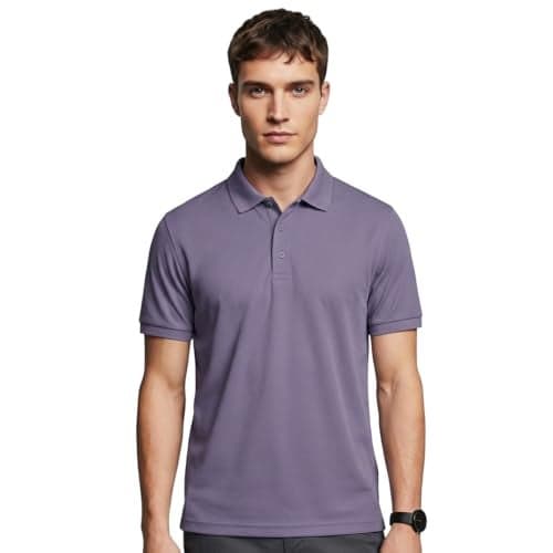Nobero Men Regular Fit Cotton Solid Polo T-Shirt(1M-TWPO-R0002-PT6_Purple_2XL)