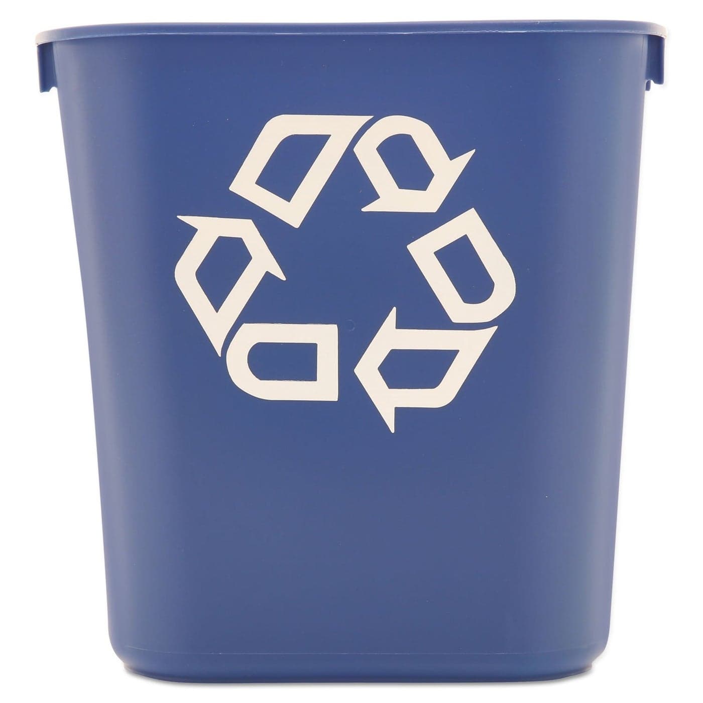 Rubbermaid 295573BE Small Deskside Recycling Container Rectangular Plastic 13625qt Blue