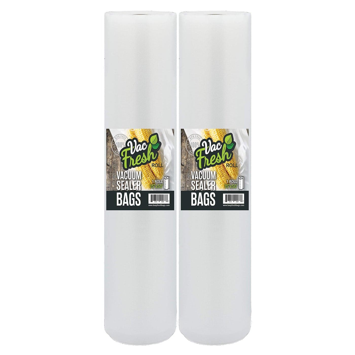 Vac Fresh Vacuum Sealer Roll Bags 15 inches x 50 feet 35mil Embossed Vacuum Seal Bags Food Storage Bags Meal Prep Marinating Sous Vide Vacuum Sealing Storage Bags 2 Rolls 100 Feet Total