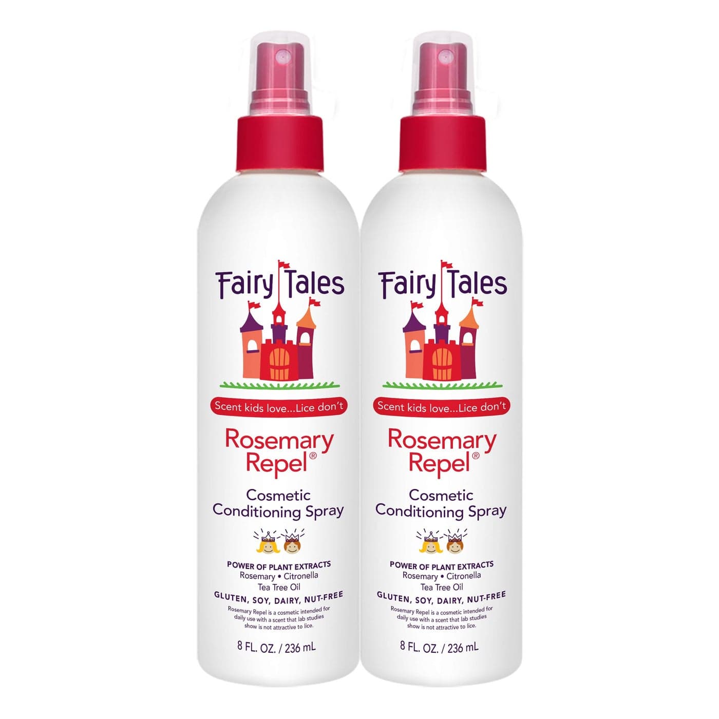 Fairy Tales Rosemary Repel Daily Kids Conditioning Spray – Kids Like the Smell, Lice Do Not, 8 fl oz. (Pack of 2)