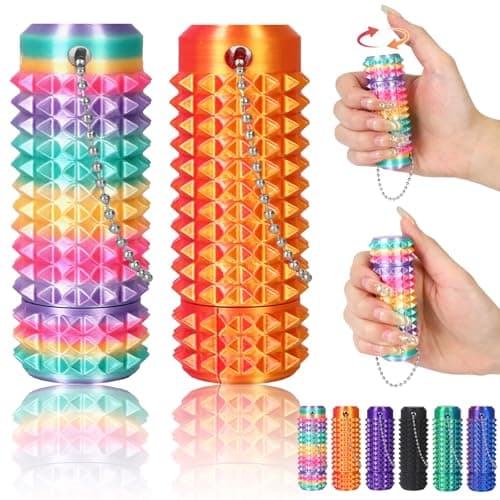 2PCS Little Ouchies Pain Stim Fidget Fidget Toys for Adults 3D Printed Spin Spiky Grippie Sensory Rollers Spinner Toys for ADHD Anxiety Stress Relief Autism Novelty Stocking Stuffers