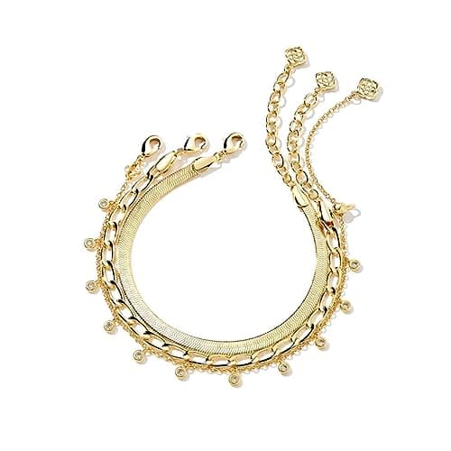 Kendra Scott Kassie Set of 3 Chain Bracelets in 14k Gold-Plated Brass, Fashion Jewelry For Women