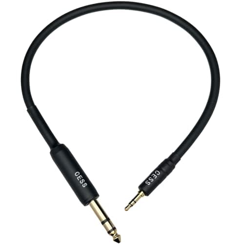 CNESS CESS-189-1f Stereo Audio Cable 3.5mm to 6.35mm (1/8' to 1/4" TRS Male to Male), 1 Foot