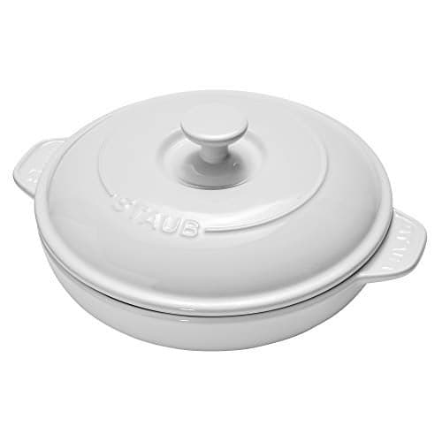 Staub Ceramics Covered Brie Baker 8in White