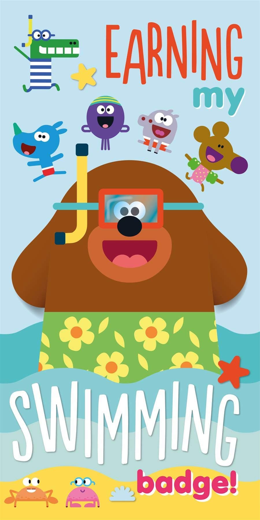 Hey Duggee Official Beach Towel Swimming Badge Design Super Soft Towel Perfect for Swimming The Beach Or Bath Time Multi 140 x 70cm