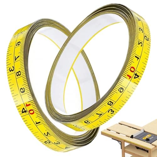 Adhesive Tape Measure MetalSelf Stick Measuring Tape with Strong Adhesive BackDouble Sided Fractional Inches and Centimeter for Woodworking 2 Yellow 118 R to L