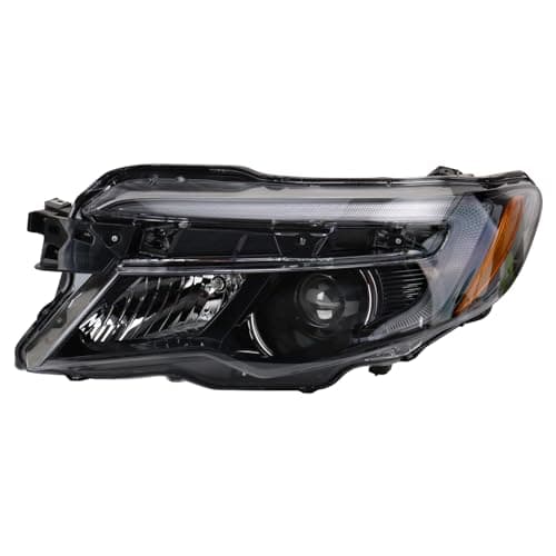 TRQ Driver Side Headlight Assembly Halogen Compatible with 2016-2020 Honda Pilot EX EX-L Touring 2017-2020 Ridgeline With LED Daytime Running Lights HO2502167