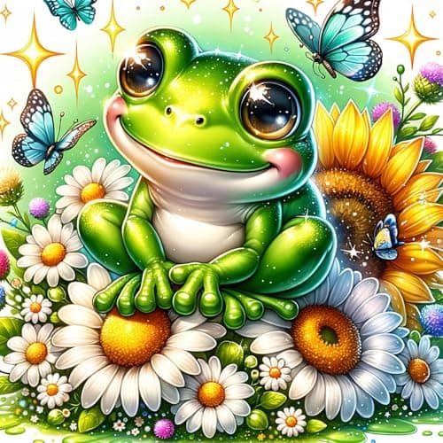 Axquilon Frog Diamond Art Kits for Adults Diamond Painting Kits for Adults Beginner DIY 5D Full Drill Frog Gem Art for Home Wall Decor 12x12 inch