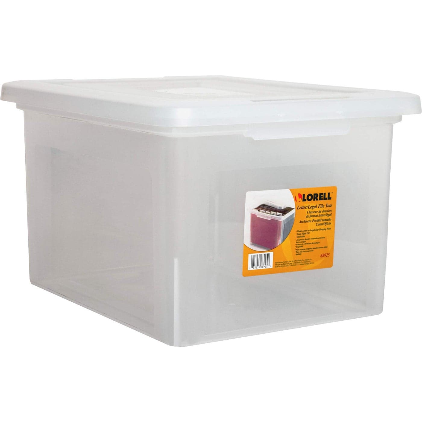 Lorell Storage Case File Box Clear LLR68925CT