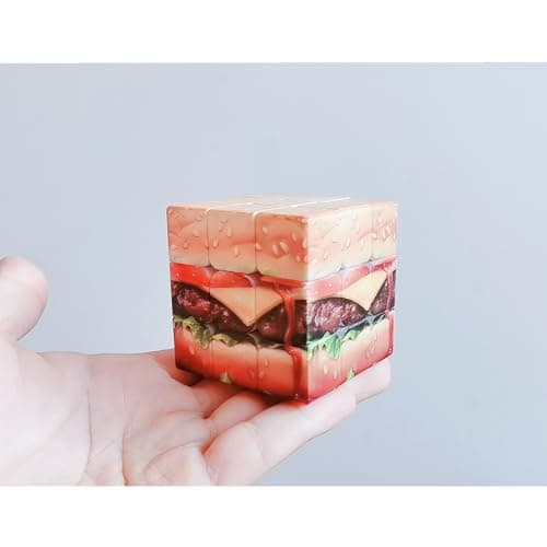 Cuberspeed Yummy Hamburger 3x3 UV Printing Speed Cube Educational Puzzles Sandwich 3x3 Cube Toys for Kids