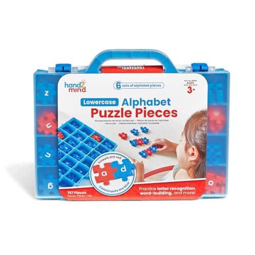 hand2mind Lowercase Alphabet Puzzle Pieces Spelling Toys for Kids 35 Word Building Puzzles Letter Recognition for Preschoolers Toddler ABC Learning Toys Science of Reading Manipulatives
