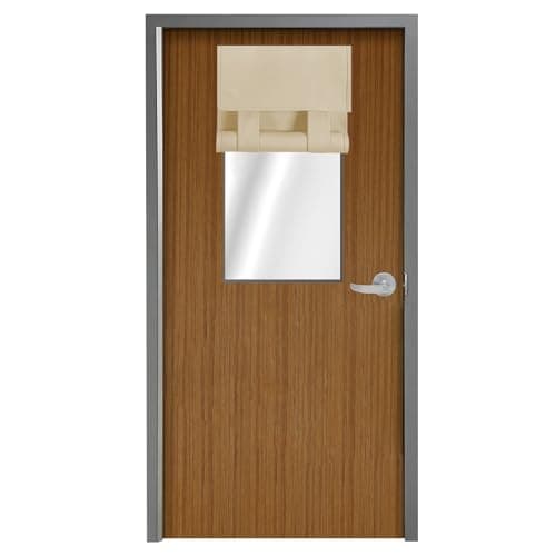 WdFour Classroom Door Window Cover,Blackout Shades for Classroom Windows and Doors,Privacy,Room Darkening Design Blocks Views, Classroom Window Cover Lockdown. 12W x 30L Inches, 1 Panel, Beige.