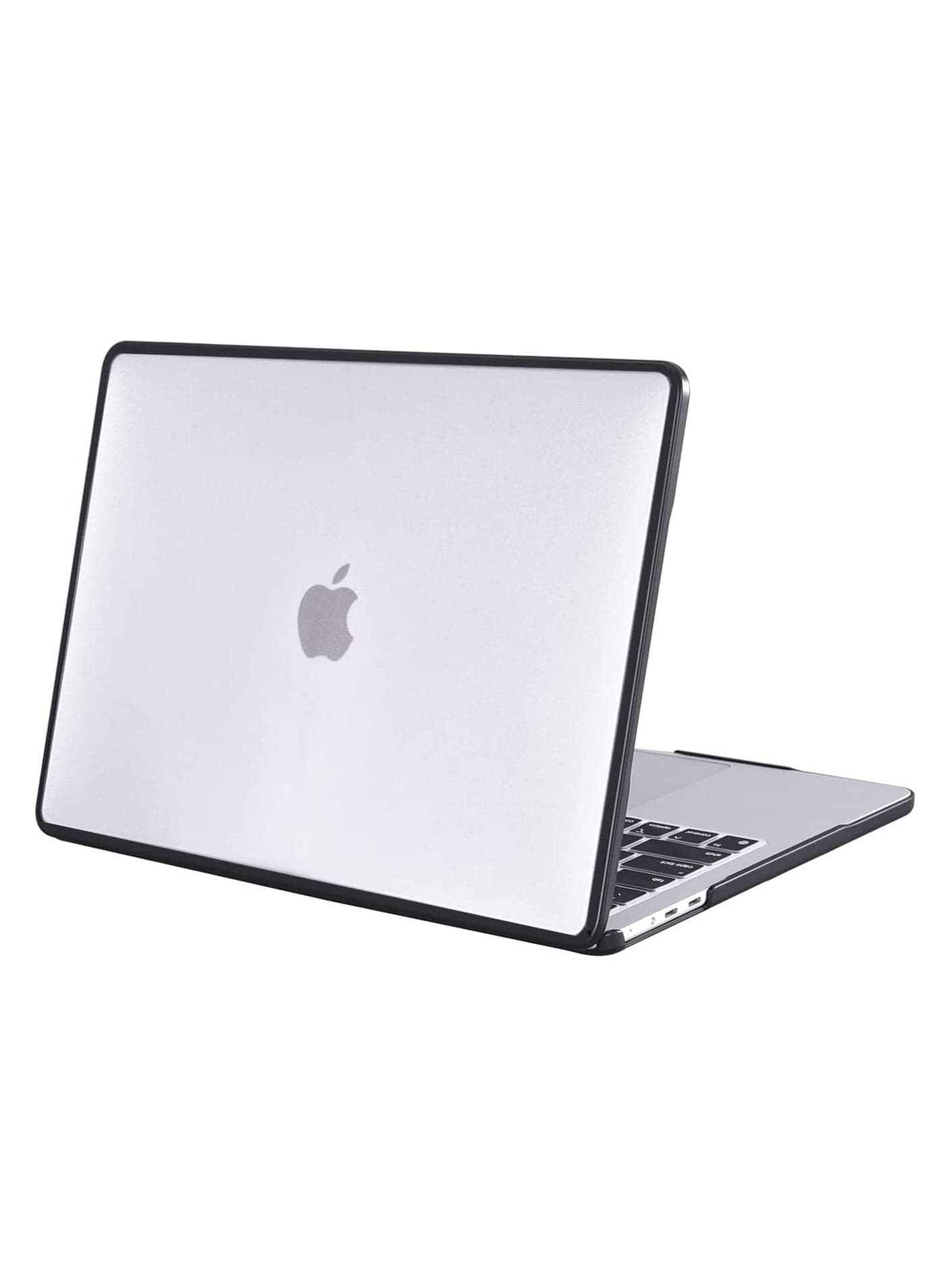 Case for MacBook Air 13.6 Inch M2 2024 2022 Release A3113 M3/A2681 M2 - Anti-Cracking Anti-Fingerprint Hard Shell - Soft TPU Bumper + PC - Frosted (Clear/Black)
