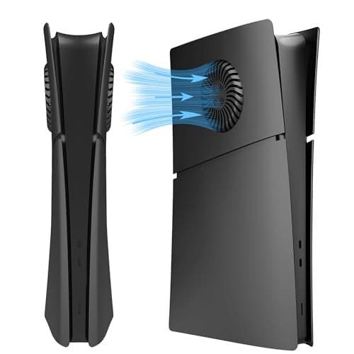 DOBEWINGDELOU Faceplate for PS5 Slim Digital Edition with Cooling Vent and Dust Filter Face Plate Console Accessories Cover ABS Dustproof Replacement Side Shell Case Black