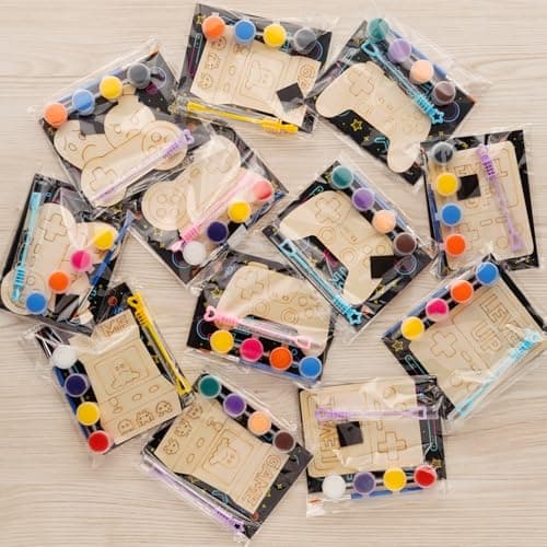 GOGREENWOVEN Video Game Party Favors 12 PCS Gamer Birthday Party Supplies Gaming Bubbles Paint Crafts Game On Birthday Decorations Goodie Bags Gifts Prizes