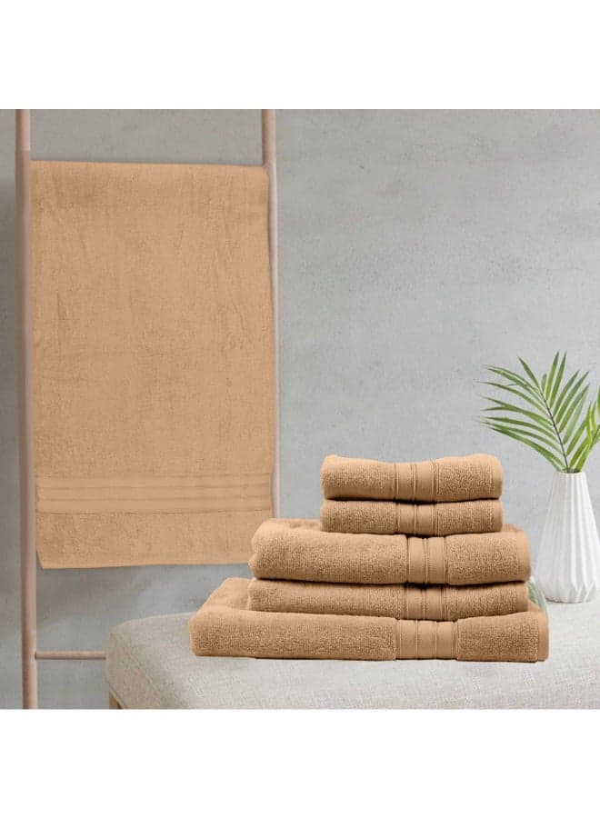 Home Trendy (Peach) Premium Cotton Bath Towel (70 X 140 Cm-Set Of 1) Highly Absorbent, High Quality Bath Linen With Striped Dobby 550 Gsm