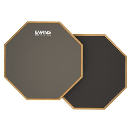 Evans RealFeel Drum Practice Pad Drum Pad Drummer Practice Pad Gum Rubber Neoprene 2 Sided 12 Inch
