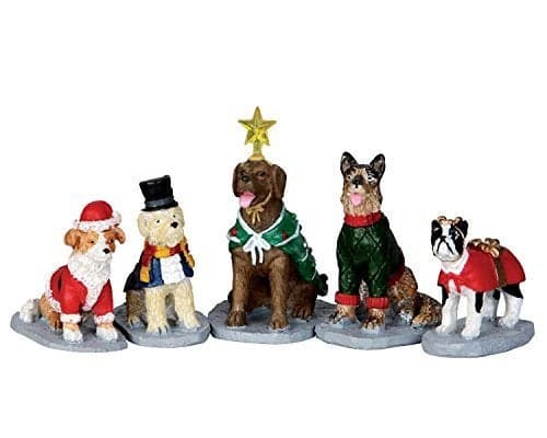 Lemax Village Collection Costumed Canines Set of 5 32126 by Lemax Village Collection