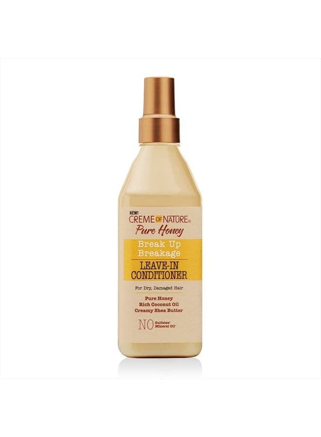 Leave in Conditioner By Creme Of Nature, Pure Honey, Coconut Oil And Shea Butter Formula, For Dry Damaged Hair, 8 Oz