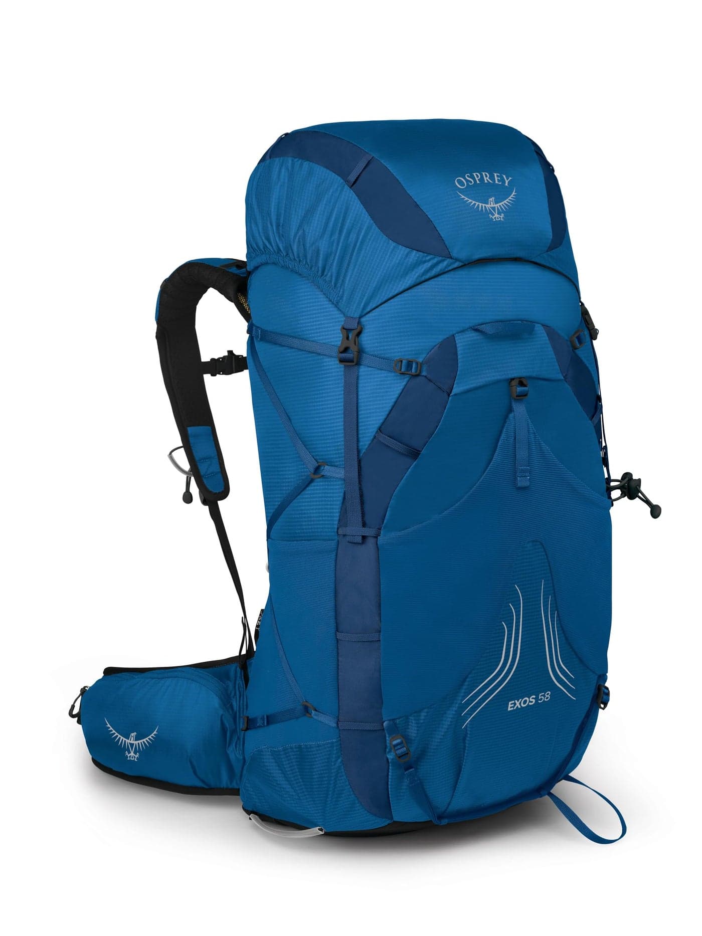 Osprey Exos 58L Men's Ultralight Backpacking Backpack, Blue Ribbon, L/XL, Extended Fit