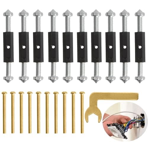 Serplex® Electric Wall Socket Repair Kit for 86 Type Wall Socket, with 10Pcs ABS Insulation Pillars, 10 Screws and 1 Wrench Tool, Electric Wall Socket and Switch Repair Kit for 86mm Faceplates