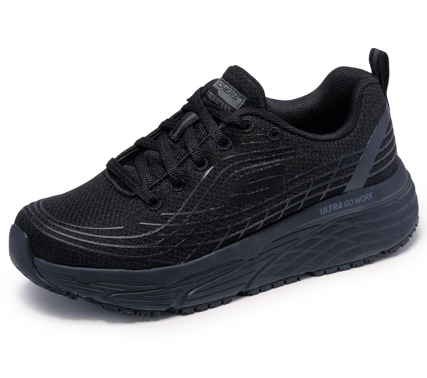 Skechers Women's Relaxed Fit Max Cusioning Elite SR Outsole Health Care Professional Shoe, Black, 8.5