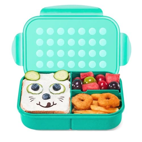 MISS BIG Bento Box for Kids Leakproof Lunch Box No BPAs Chemical Dyes MW DW Fridge Safe 1150ml Green