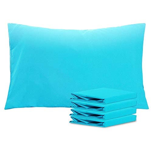 NTBAY Queen Pillowcase Set - 4 Pack Brushed Microfiber 20x30 Pillowcases - Soft, Wrinkle-Free, Fade-Resistant, Stain-Resistant, Blue Pillowcases with Envelope Closure - 20x30 Inches, Blue