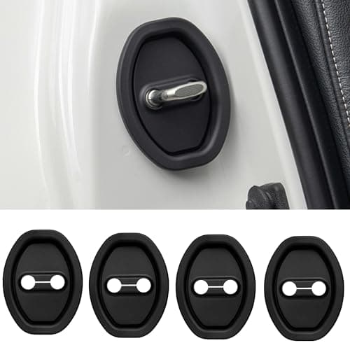DETACHI Lock Protector 4 PCS Silicone Latch Cover, Shock Absorption Pads, Anti-Rust Universal Guard for Most Cars Car Door Lock Cover, Door Trim, Bumper & Sill Protector